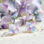 ゆめいろ紫陽花としずくスワロのピアス