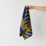 % PERCENT フェイスタオル（STRIPE：ブルー＆イエロー）今治タオル・オーガニックコットン１００％