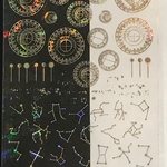 封入シート　天文時計(黒）ゴールドダイヤ箔押し