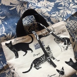 猫ちゃん図鑑ヤシの木ダルメシアンgoodvibタグモノトーン手提げトート