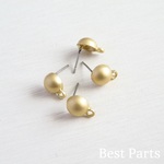 6pcs ラウンドピアス カン付き マットゴールド