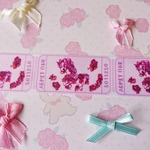 リボン幅25mm☆ユニコーンメリーゴーランドチケット柄