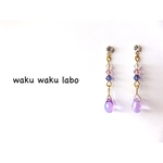 貼るピアス💎  紫陽花を映す雨雫のピアス