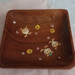 アクセサリートレイ　「うさぎと夏小花」スクエアタイプ