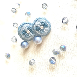 【ビーズ刺繍】ブルージュピアス(グラデコットンパール)