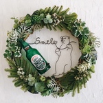 ビール好きなシロクマのSmileリース グリーンボトル
