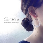 天然石クリスタル×ゆらりワイヤーパール イヤリング/ピアス〜結婚式･お呼ばれ･花嫁･パール･小枝