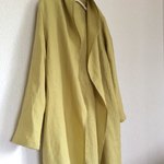 ライムイエロー リネンのロングカーディガン 