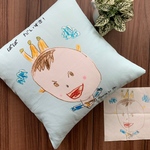 [父の日一つしかないプレゼント]子供の絵で作ったクッションカバー 