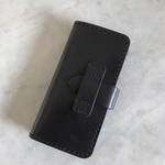 【再販】名入れ無料♪総手縫い　姫路レザー(ブラック)  シンプル 手帳型 iPhone6/6s/7/8/SE2(新型SE)ケース