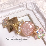 ゴールドパール 桜ピンクバレッタ