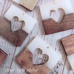 heart square wood parts 💟2pcs💟