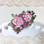 プチ紫陽花　アレンジメントブローチ