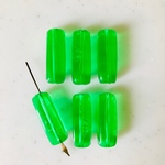 Vintage Clear Green Rectangle Tube Beads