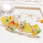 かすみ草ビジューバレッタ  yellow