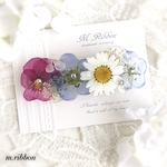 ノースポールとネモフィラのバレッタ