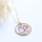 flower  リングロングネックレス  ラベンダー