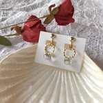 summer dream クリア 透明感 ティアドロップ ビーズ ジャンボ シンプル イヤリング 可愛い