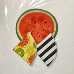 橙(orange.)様オーダー品✨まるまるハンカチ扇形ポーチ🍉
