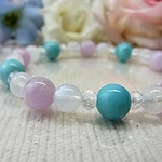 【限定三本】紫陽花色のブーケブレス♡ラリマー/クンツァイト/ムーンストーン♡Y96♡大人シックな美しいブレス♡ 