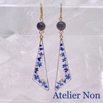 #369フラワーピアス・イヤリング_ ネイビー