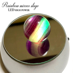 【高発光！】LEDレインボーミラーステージ【５種類のランダム発光！】約7×3.3cm【石やハーバリウムなどのインテリア、ディスプレイに✧】