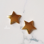  ゴールド スター メタル ボタン ピアス イヤリング 星形 