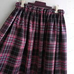 LL.3L4L5Lでもポリエステル中地黒ピンク紫白タータンチェックスカートＬＬ、３Ｌ，４Ｌ