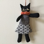 黒猫のドア飾り