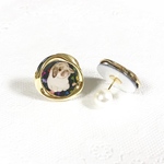 ボーダーフラワーピアス（アメファジ）