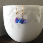 しずくピアス シンプルピアス イヤリング ブルー コーンフラワー