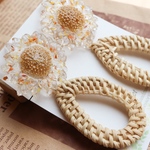 ひまわり×ラタン×ピアス、イヤリング