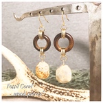 フォシルコーラル×woodの大人ピアス＊