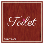 トイレ ステッカー_TOILET　White + pink
