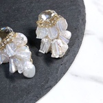淡水パール クリスタル ピアス