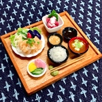 クーポンゲットで💪ミニチュア🐽豚の冷しゃぶ定食🍆揚げ茄子