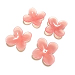 「#3612」 アクリル 花びら 四つ葉 パーツ (ピンク) ✴︎ 4個セット
