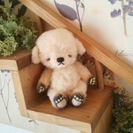タレ耳ワンコ SakuBear  13㎝ 【アンバーアイ 】アンティークペイント アイリッドベア  テディベア  