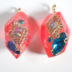 ビジュー入り鉱石のピアスor イヤリング🌼 レジン  鉱石レジン
