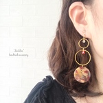 一点物♡水彩トリプルサークルイヤリング/ピアス