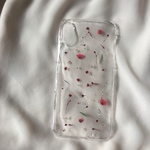 数量限定❤︎赤の染めかすみ草スマートフォンケース