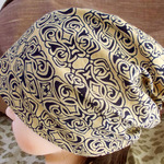 難有 難隠し 31*56 民族?文様 キャップ 室内帽子 Hand-made Kimono Cap