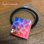 スクエアのヘアゴム☆サンセット☆レジン