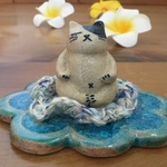 ぶちネコ師匠まだまだ瞑想中❣️