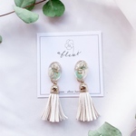 レースフラワー🌼×アベンチュリン、ムーンストーン💎ピアス/イヤリング