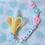 お花いっぱい♡名入れシリコンホルダー♡【歯固め付きはオプションより】★ラッピング無料