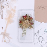 押し花 スマホケース 薔薇 バラ 蕾み かすみ草 花束 iPhone ケース