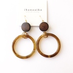 wood × marble ring pierce ／ earring