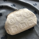 <新作♩> dear ホワイトでマチあり化粧ポーチ✨ミナペルホネン の生地を使用して