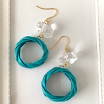 ターコイズフープと氷のピアス